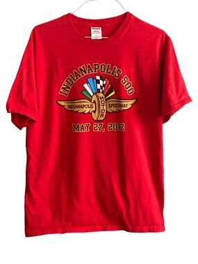 Jerzees High Cotton Indianapolis 500 Motor Speedway May 27, 2012 Red Logo t Shir